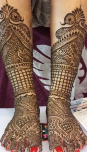 Mehendi decoration of bride